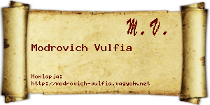 Modrovich Vulfia névjegykártya